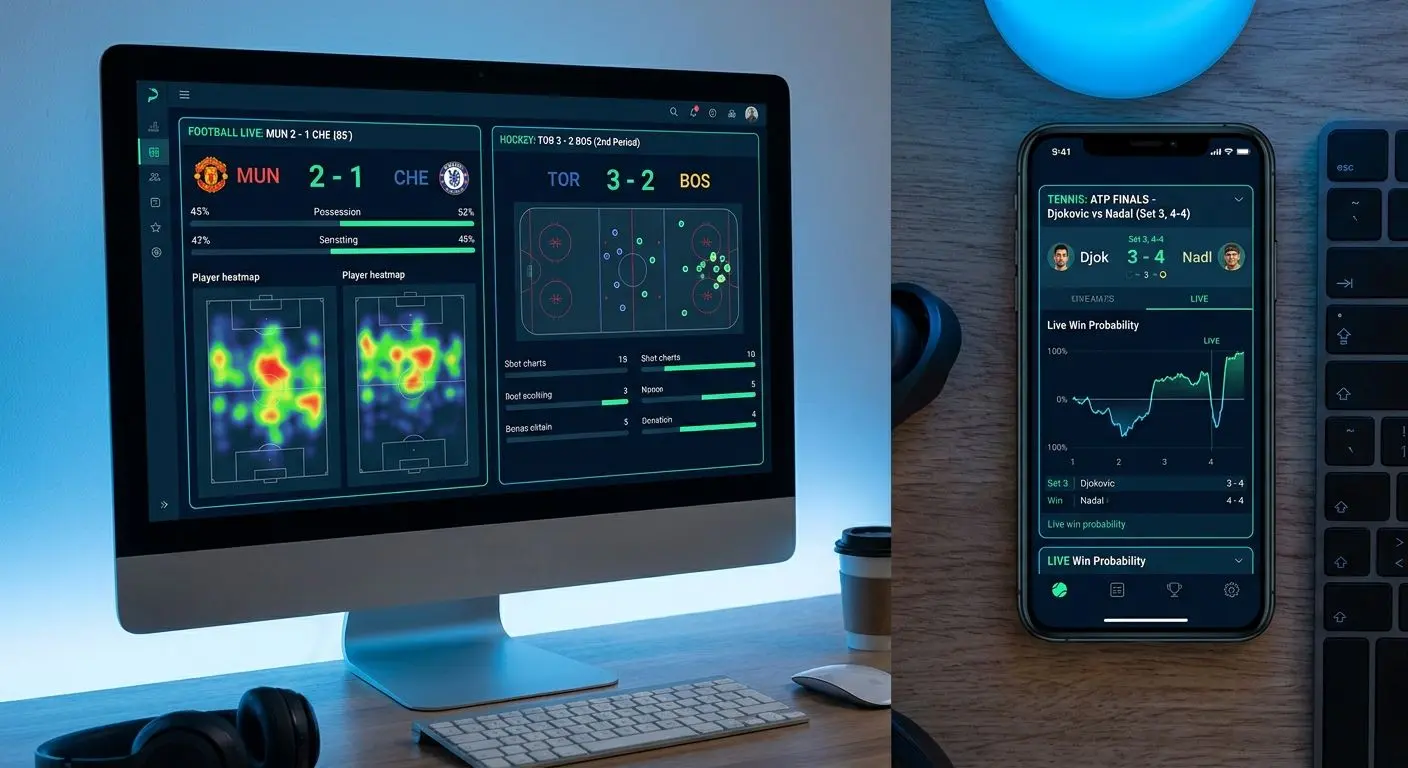BetX live výsledky na počítači a v mobilu Desktop a mobil s přehledem live výsledků a sportovních statistik