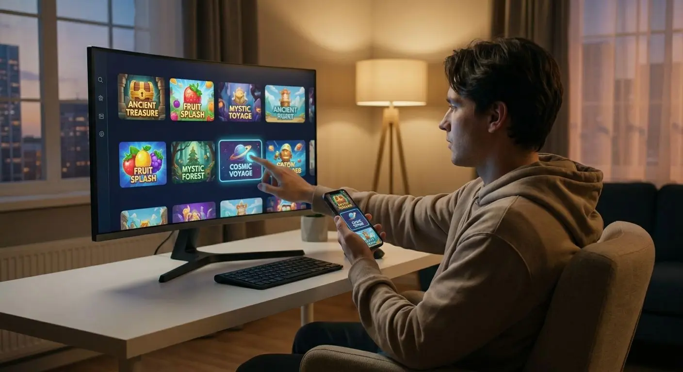 Jak vybírat oblíbené BetX automaty Výběr oblíbeného automatu na monitoru a mobilu