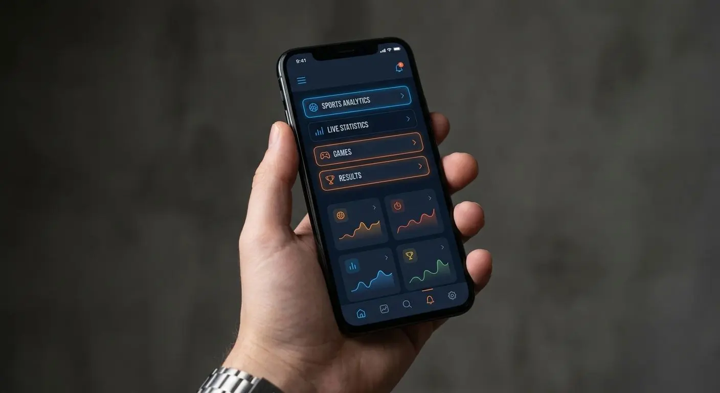 Telefon s otevřenou mobilní verzí BetX a hlavním menu