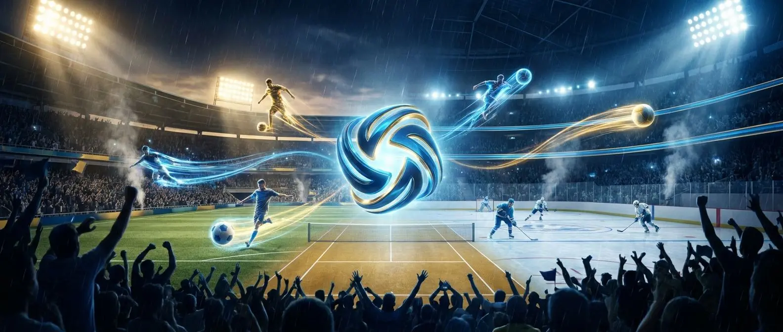 Dynamická sportovní atmosféra pro hlavní stránku sportovní sekce