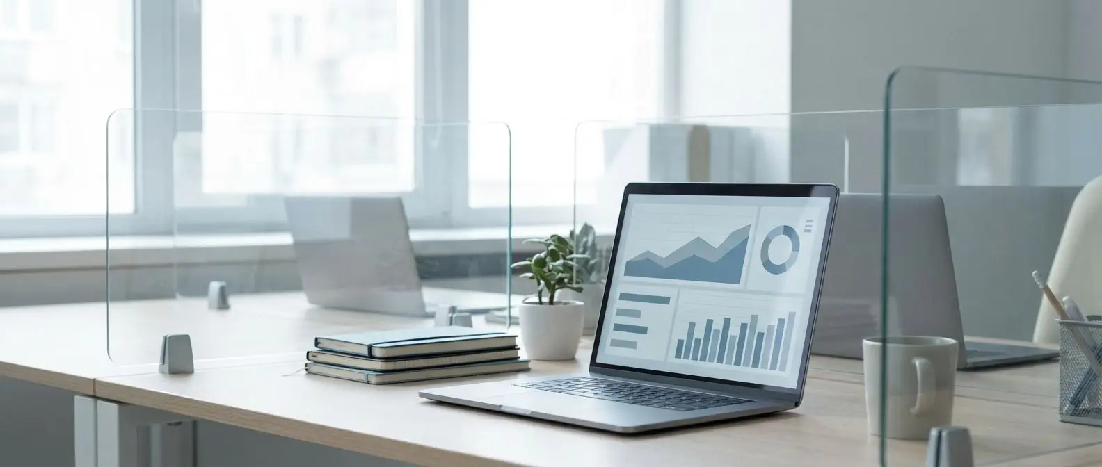 Banner důvěryhodného informačního webu s analytickým pracovním prostředím