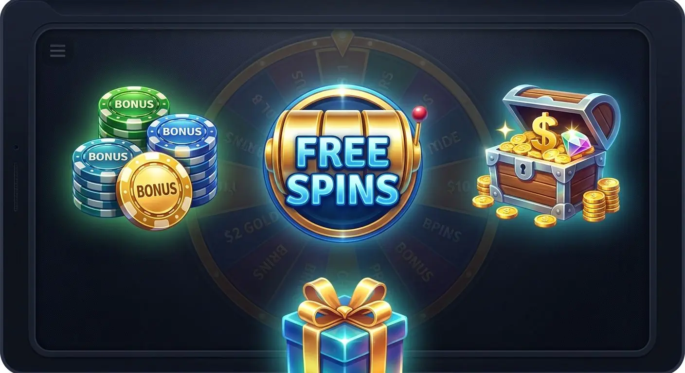 Ikony možných výher jako free spiny bonusový kredit a peněžní odměna